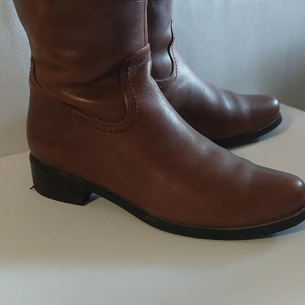 BLONDO Waterproof Wide Calf Brown Leather Riding Boots sz. 7.5 M - Picture 8 of 17
